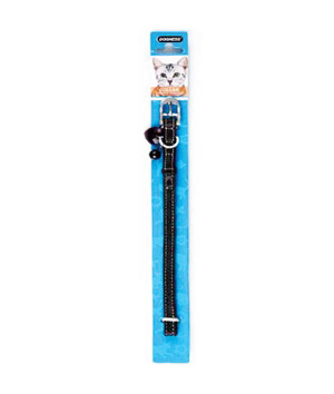 main-816.jpg Dogness Genuine Leather Cat Collar-Black - Image 1