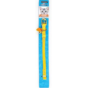 Dogness Genuine Leather Cat Collar-Yellow