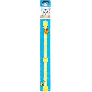 Dogness Nylon Cat Collar-Light Yellow with Floral Design