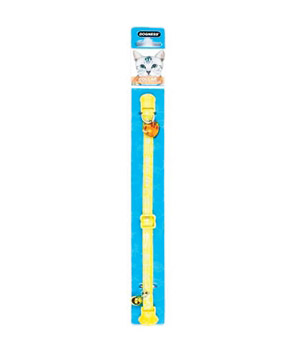 main-821.jpg Dogness Nylon Cat Collar-Light Yellow with Floral Design - Image 1