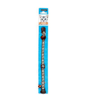 main-822.jpg Dogness Nylon Cat Collar-Brown with Floral Design - Image 1