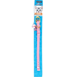 Dogness Genuine Leather Cat Collar-Pink