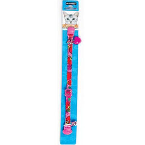Dogness Polyester Cat Collar-Pink with Fruit Design
