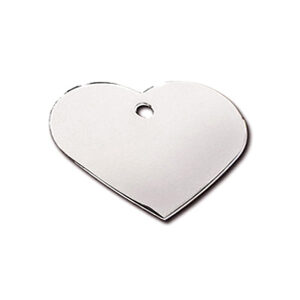 Imarc Pet Tag Heart Large Chrome Plated Brass