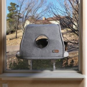 K&H Universal Mount Kitty Sill with Hood Gray 14"x24"