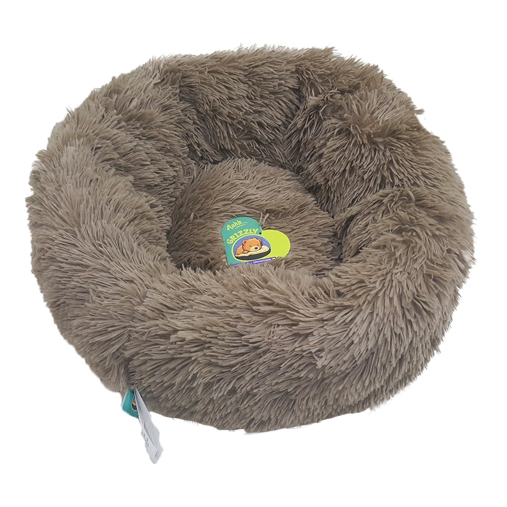 main-942.jpg Grizzly Velor Plush Round Bed Dark Beige Large - 71 x 20cm - Image 1