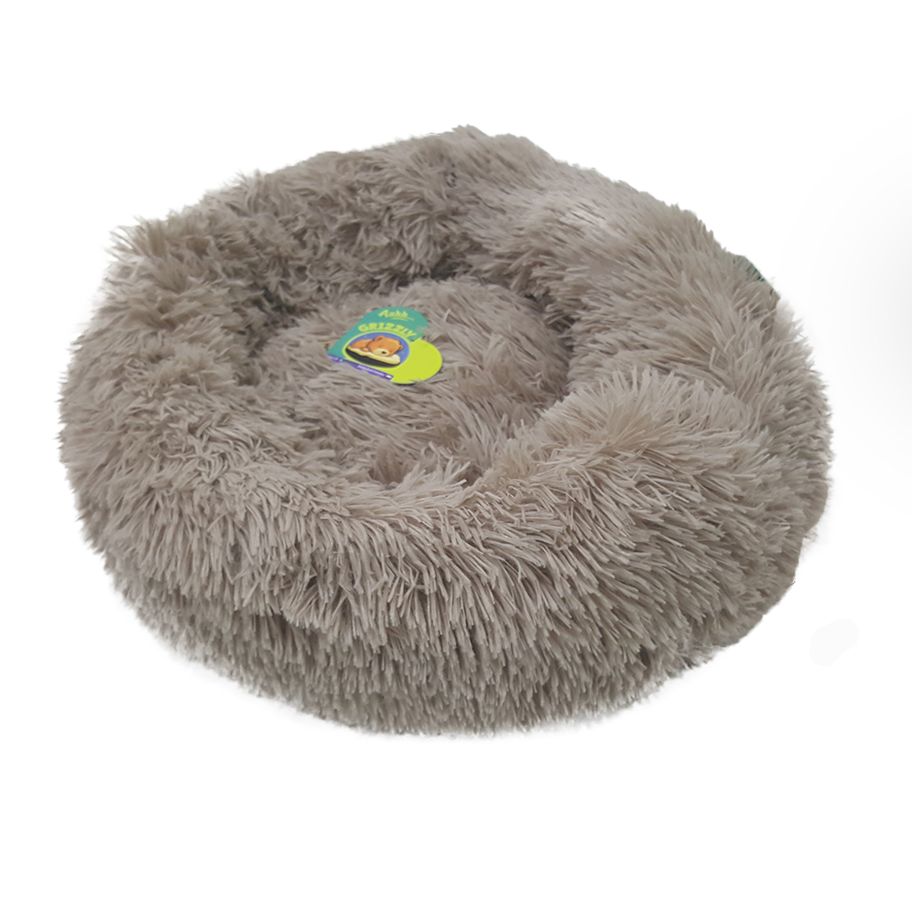 main-946.jpg Grizzly Velor Plush Round Bed Beige Large - 71 x 20cm - Image 1