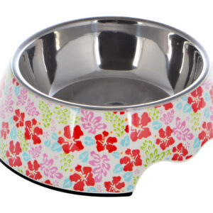Nutrapet Applique Melamine Round Bowl Sets,Red Flower M:17.5 * 6.5Cms 350/ml 11.8oz