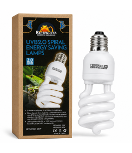Reptiworks UVB 2.0 Spiral Energe Saving Lamps-26W - 6x6x14.7cm / 3.7"x3.7"x5.7"