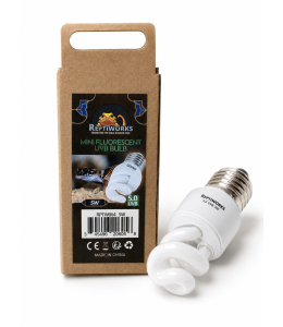 ReptiWorks Mini Fluorescent Uvb Bulb Uvb5.0-5W3.8X3.8X8.3Cm / 1.5"X1.5"X3.2"