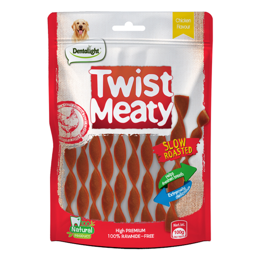 DL9497 Dentalight Twist Meaty 5"-Snack For Dog-Chicken 100g - Image 1