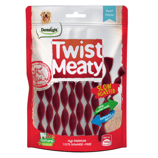 home-43.png Dentalight Twist Meaty 5"-Snack For Dog-Beef 100g - Image 1