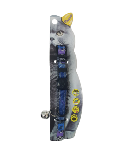 Swooosh Wheels on Jeans cat safe collar C-10mm 18/28cm blue