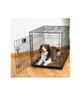 Dry Mate Brown Stripe Tan Paw Dog Crate Mat 23 x 36 inches