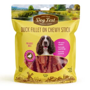 Dog Fest Duck Fillet On Chewy Stick For Adult Dogs - 500g