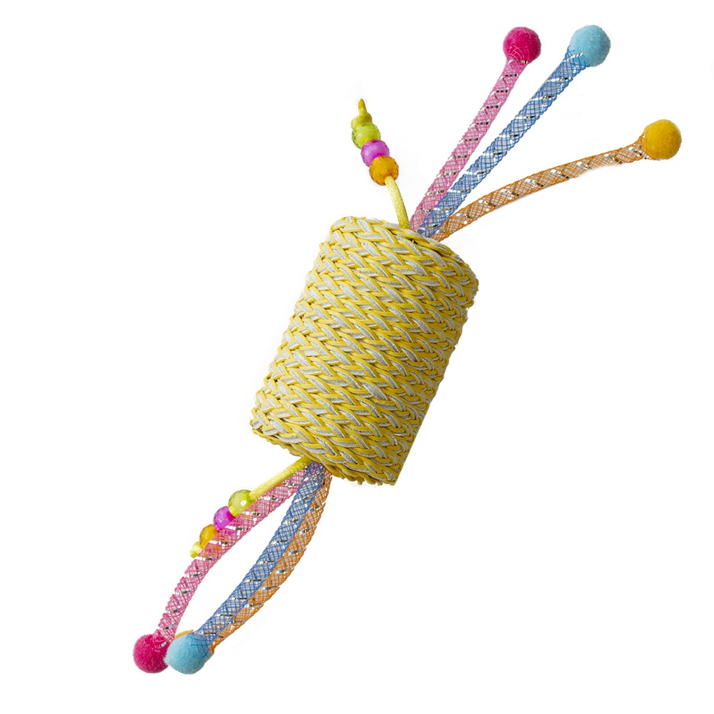 unnamed-file-20.jpg Duvo+ Jolly Yellow Roll With Ropes 22X4,5X4,5Cm Yellow - Image 1