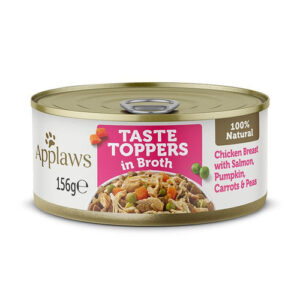 Applaws Taste Topper Broth Chicken Salmon Dog Tin 156g