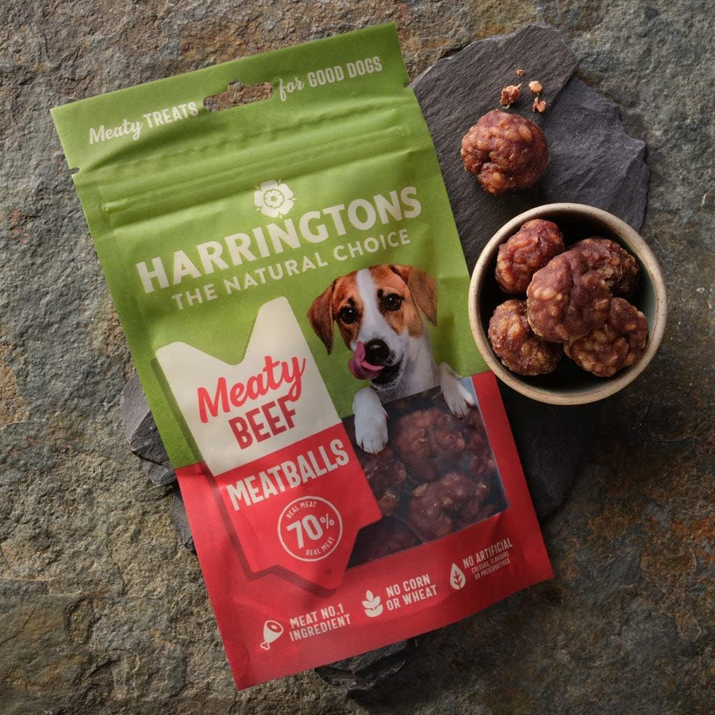 1764931282265636373.jpg Harringtons Beef Meatballs High Meat Dog Treats 70g - Image 1