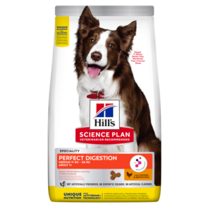 Hill's Science Plan Perfect Digestion Medium Adult 1+ Dog Food with Chicken and Brown Rice - 14kg