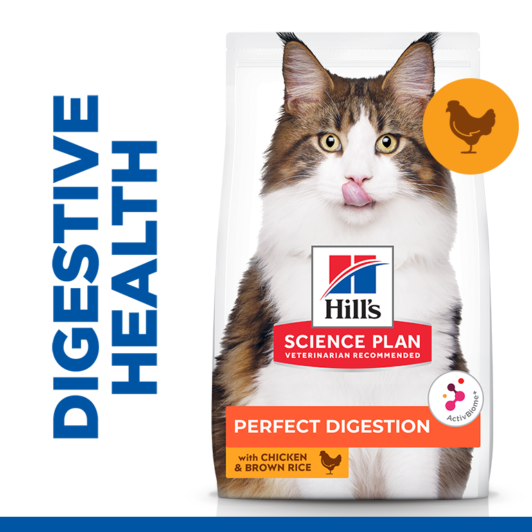 17822863631513467650.png Hill's Science Plan Perfect Digestion Adult 1+ Cat Food with Chicken & Brown Rice - 1.5kg - Image 1