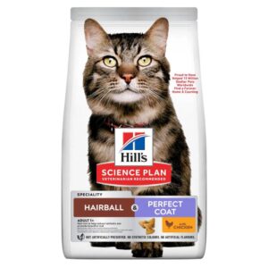 Hillâs Science Plan Hairball & Perfect Coat Adult Dry Cat Food with Chicken (1.5kg)