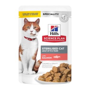 Hillâs Science Plan Sterilised Cat Adult Cat Wet Food With Salmon Pouches 85g