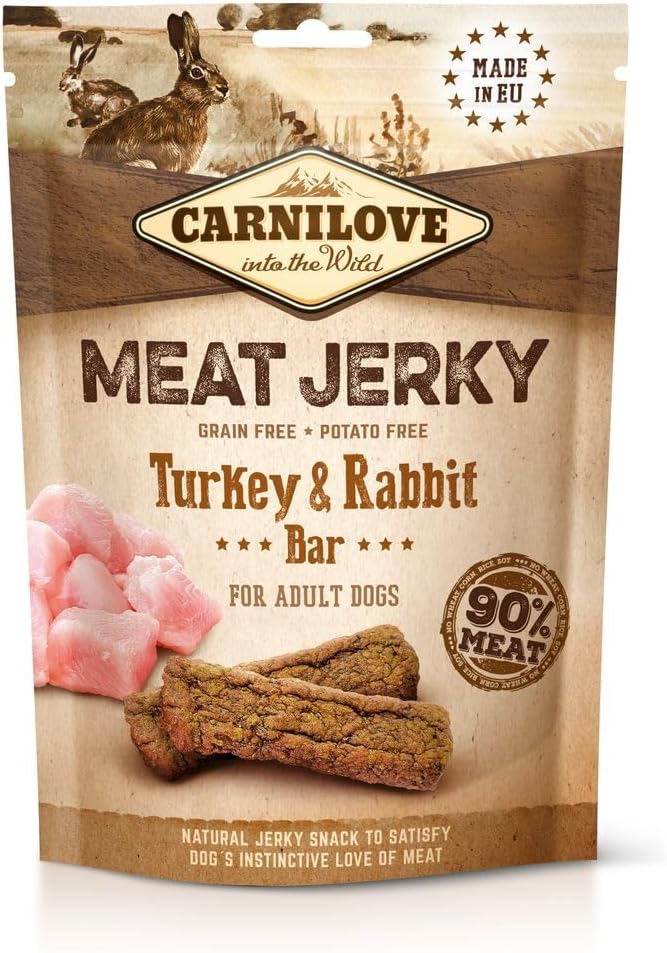 17846944741009690520.jpg Carnilove Jerky Snack Turkey & Rabbit Bar 100g - Image 1