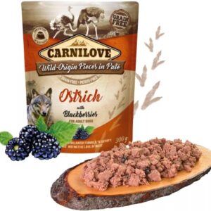 Carnilove Ostrich with Blackberries for Adult Dogs (Wet Food Pouches) 300g