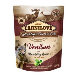 Carnilove Venison with Strawberry Leaves for Adult Dogs (Wet Food Pouches) 300g