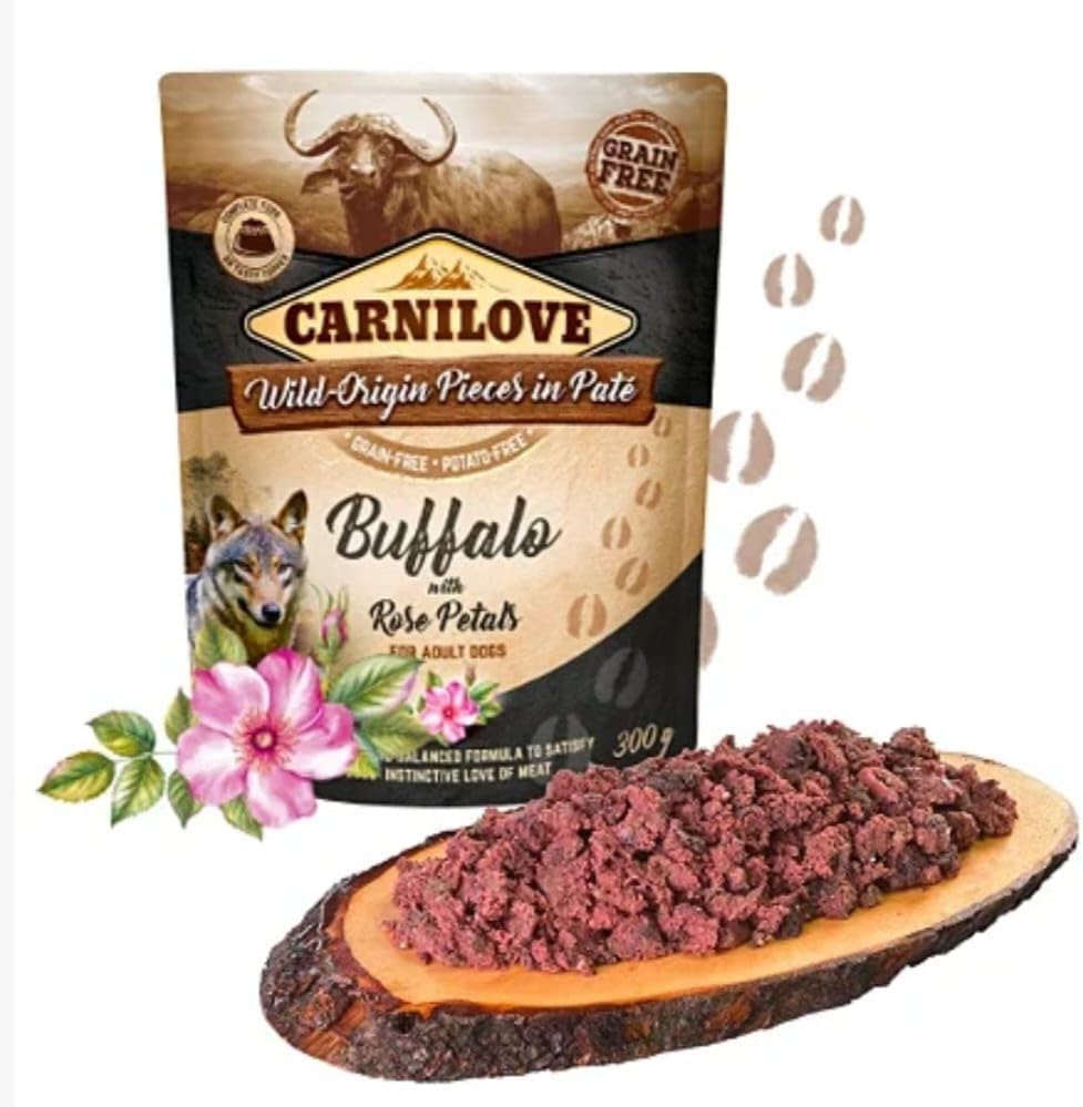 17846944801973112875.jpg Carnilove Buffalo with Rose Blossom for Adult Dogs (Wet Food Pouches) 300g - Image 1