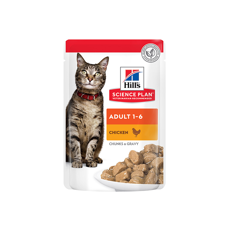 17847017321737581489.jpg Hill's Science Plan Adult Wet Cat Food Chicken Pouches - 85g - Image 1