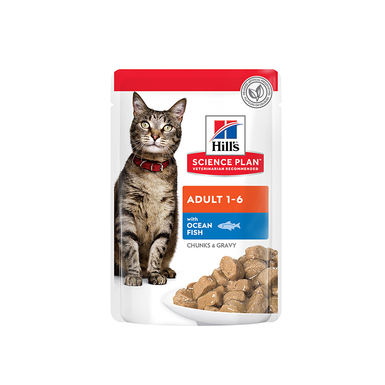 17847017341157801120.jpg Hill's Science Plan Adult Wet Cat Food Ocean Fish Pouches - 85g - Image 1