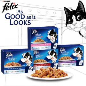 Purina Felix As Good As It Looks Cat Wet Food Ocean Menu in Jelly 85g Pack of 12