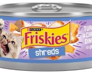 Purina Friskies Savory Shreds Cat Wet Food Turkey & Cheese 55oz - Pack of 24