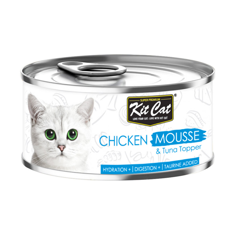17851365861117743043.jpg Kit Cat Chicken Mousse With Tuna Topper 80g - Pack of 12 - Image 1