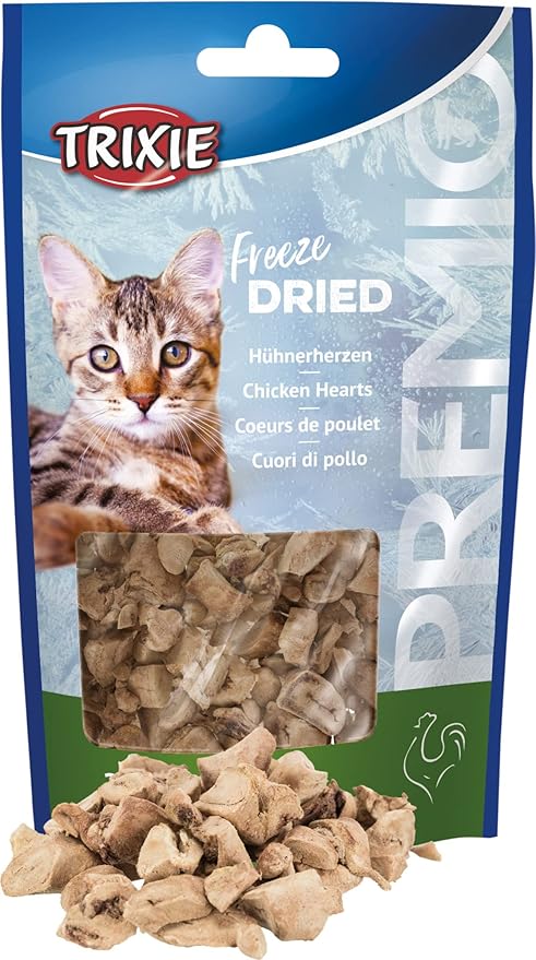 1785145030109443405.jpg Trixie Premio Freeze Dried Chicken Hearts Cat Treats 25G - Image 1