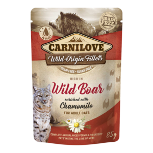 Carnilove Wild Boar enriched with Chamomile for Adult Cats (Wet Food Pouches) - 85g