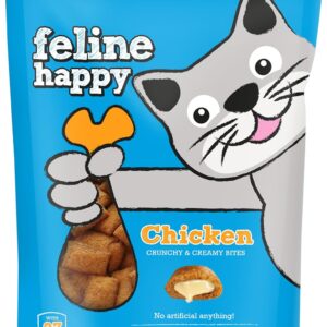 Mark & Chappell Feline Happy Chicken Crunchy & Creamy Cat Treats 60g