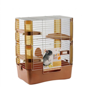 Jolly JP186 Comfort Suite for Chinchilla â Premium Multi-Level Cage with Acrylic Side Panels | 63cm Compact Chinchilla Habitat with Wooden Platforms & Innovative Lock