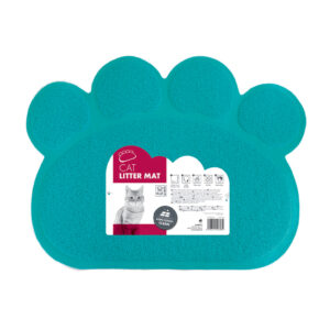 M-PETS Paw Cat Litter Mat Blue