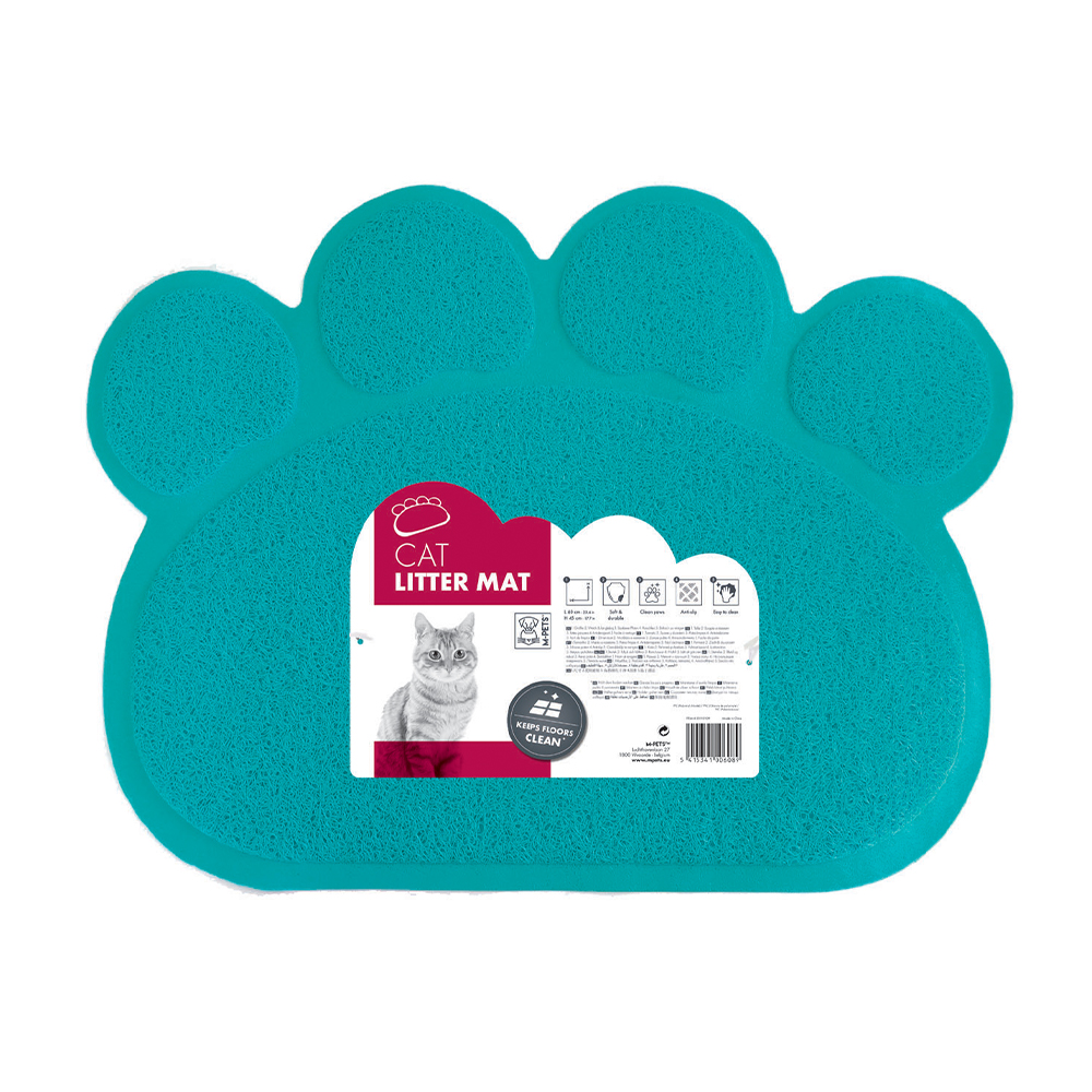 1785299173449599230.jpg M-PETS Paw Cat Litter Mat Blue - Image 1