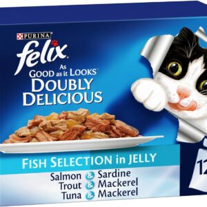 Purina Felix As Good As It Looks Doubly Delicious Cat Wet Food Fish Selection in Jelly 85g x 12