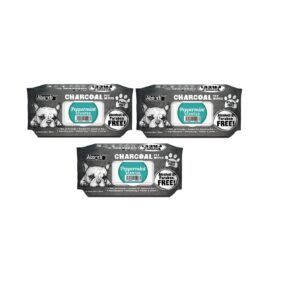 Absolute Pet Absorb Plus Charcoal Pet Wipes Peppermint 80 sheets -(1Box 12pcs)