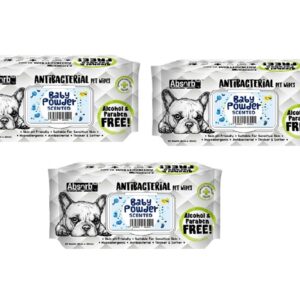 Absolute Pet Absorb Plus Antibacterial Pet Wipes Baby Powder 80 sheets -(1Box 12pcs)