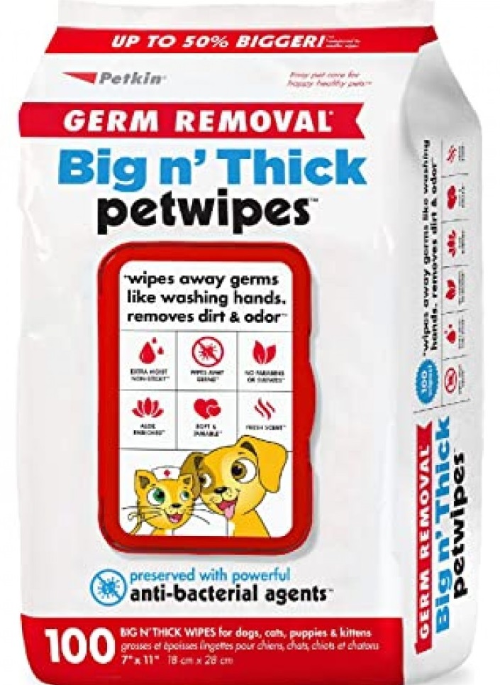 3-13.jpg PETKIN Big Germ Pet Wipes - 100 Ct (1Box 4pcs) - Image 1