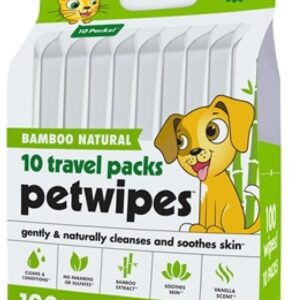 PETKIN Bamboo Travel Pack Wipes- 100 Ct (1Box 4pcs)