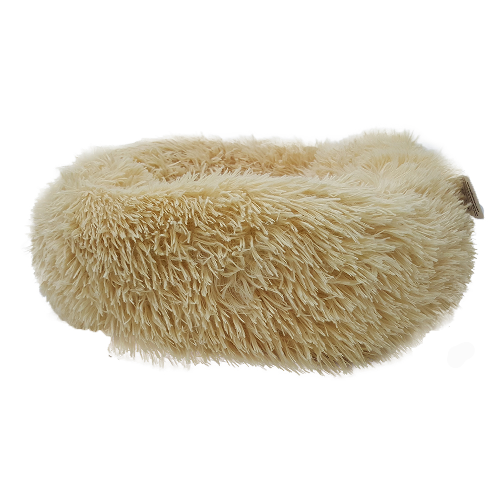 4-2.jpg Grizzly Velor Plush Round Bed Light Beige Small - 50 x 15cm - Image 1