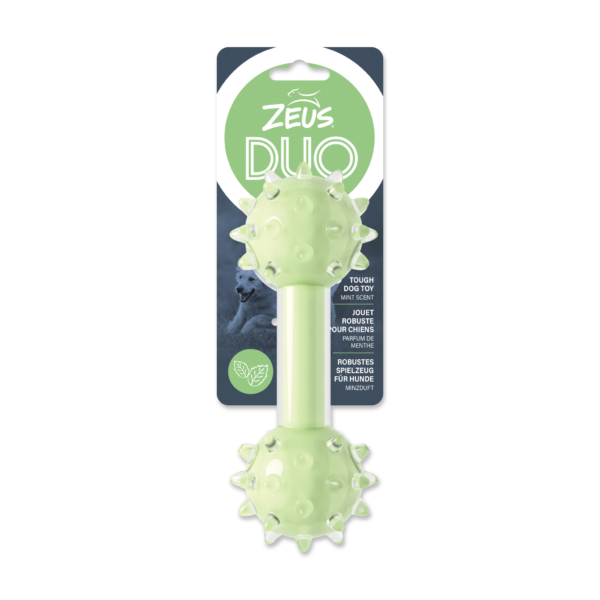 Zeus Duo Ball - Spike Dumbbell, 18cm, Green, Mint Scent