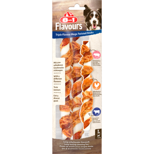8in1 Triple Flavour Mega Twisted Sticks 140 g