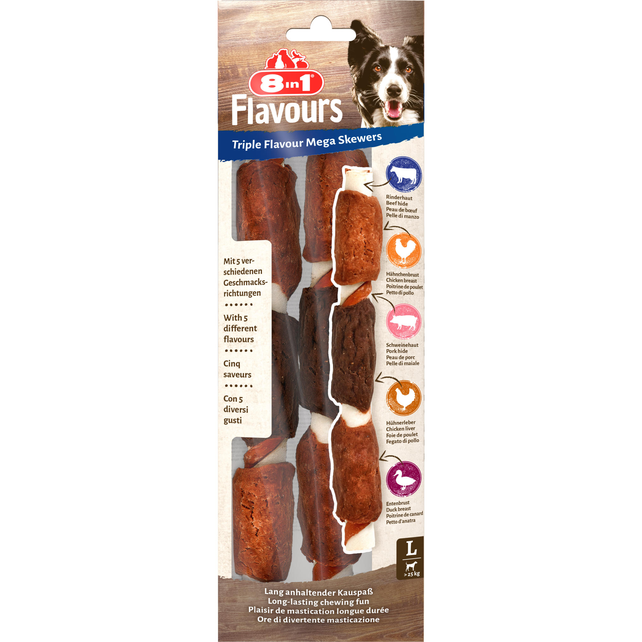 8in1 Triple Flavour Mega Skewers 160 g 8in1 Triple Flavour Mega Skewers 160 g